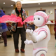 A robot dancing with residents in Longshan Nursing Home.